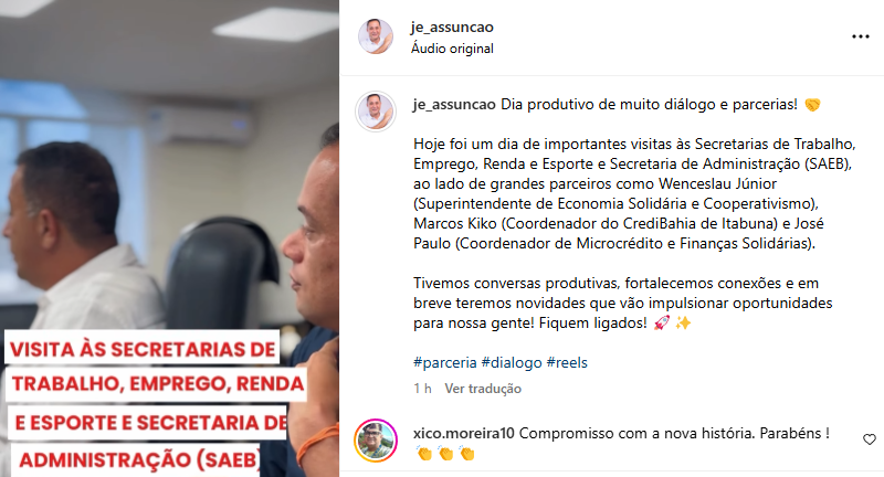 Prefeito Jé impulsiona Ibirapitanga com Governo do Estado da Bahia