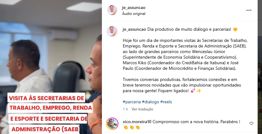 Prefeito Jé impulsiona Ibirapitanga com Governo do Estado da Bahia